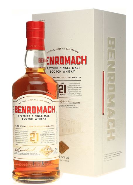 Benromach Whisky 21 years Speyside Single Malt Scotch 0,7l DD.