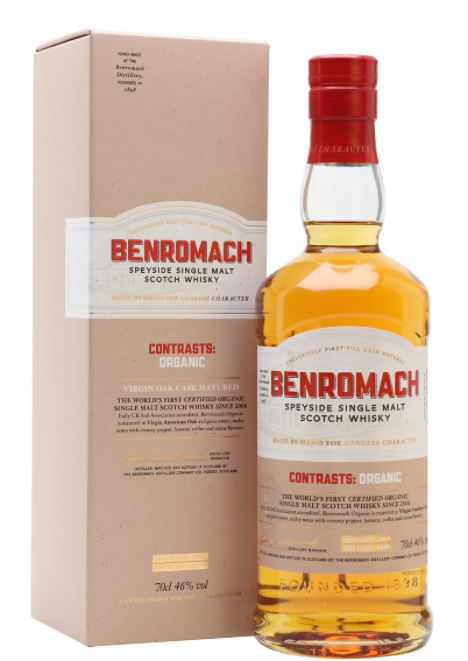 Benromach Whisky Organic Distilled 2012. Speyside Single Malt Scotch 0,7l DD.