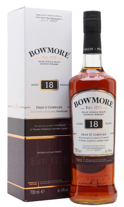 Bowmore Whisky 18 years Deep & Complex Islay Single Malt Scotch 0,7l DD.