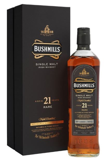 Bushmills Whisky 21 years Single Malt Irish 0,7l DD.
