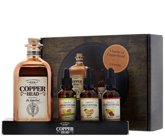 Copperhead Gin London Dry The Alchemist Set 0,5l + 3*0,05l DD.