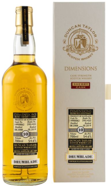 Drumblade Whisky 10 years Dimension Sherry Cask Straight Scotch 0,7l DD.