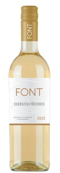Font Duna-Tisza közi Cserszegi Fűszeres 2023. 0,75l száraz fehérbor