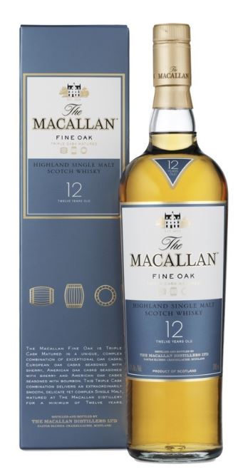 Macallan Whisky 12 years Fine Oak Triple Cask Matured Highland Single Malt Scotch 0,7l DD.