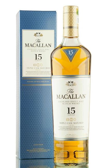 Macallan Whisky 15 years Fine Oak Triple Cask Matured Highland Single Malt Scotch 0,7l DD.